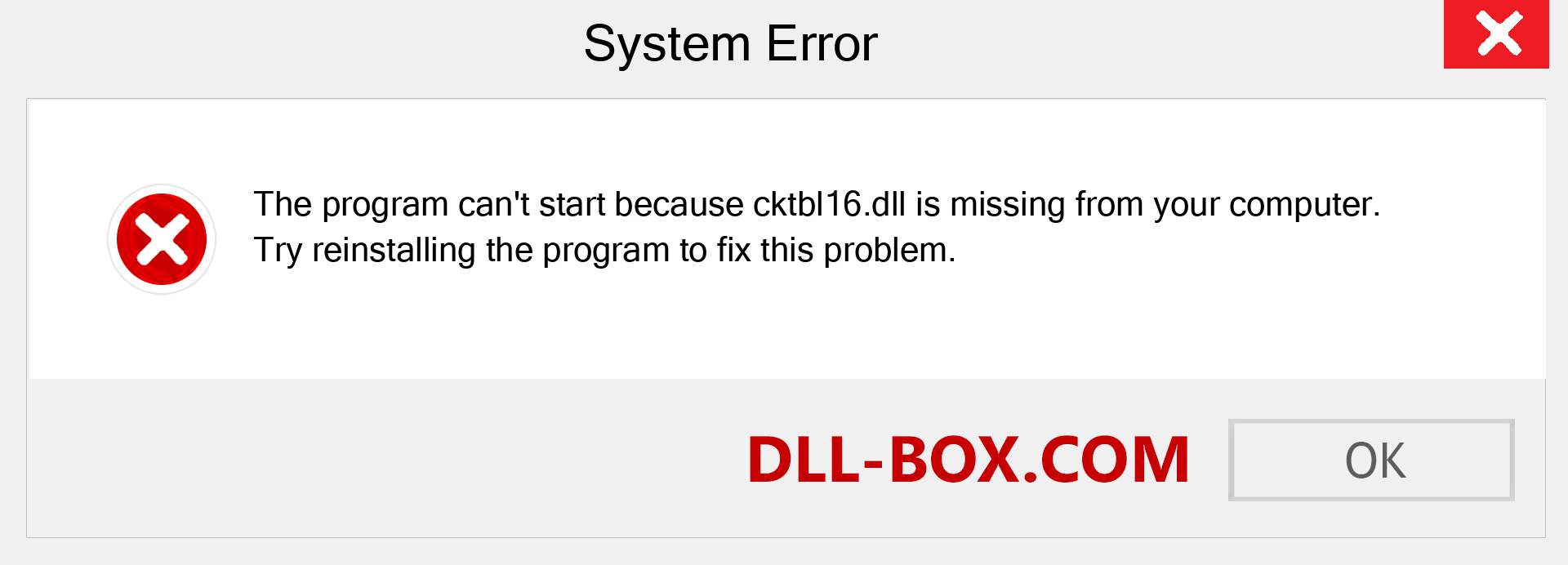  cktbl16.dll file is missing?. Download for Windows 7, 8, 10 - Fix  cktbl16 dll Missing Error on Windows, photos, images